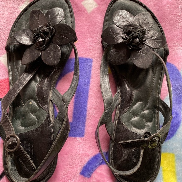 Born Shoes Preloved Black Born Flower Sandals Poshmark